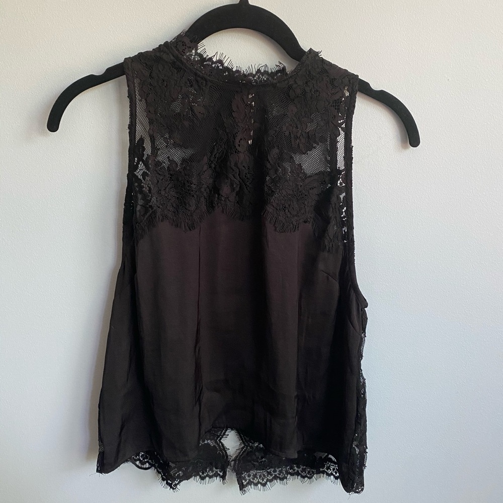 NWOT Lace-Open Back Blouse